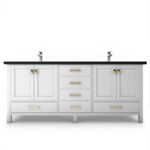 Castello USA CB-YAM-72W-SET Yamyam 72 Inch White Vanity Set with Top