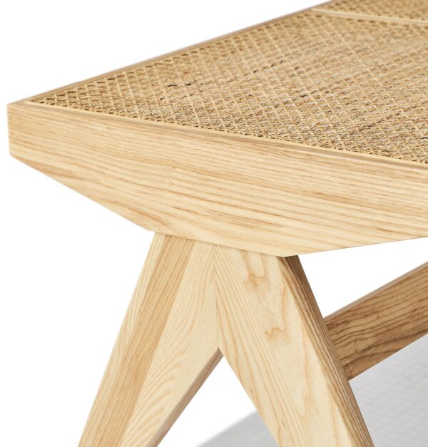 GFURN Celia Bench - Ash & Natural Rattan