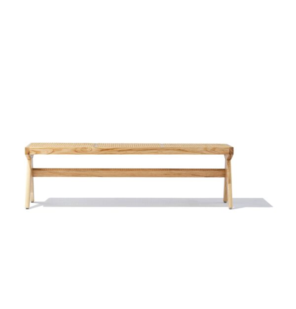 GFURN Celia Bench - Ash & Natural Rattan