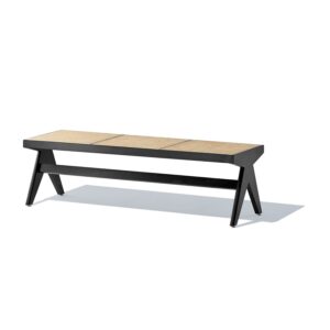 GFURN Celia Bench - Black & Natural Rattan