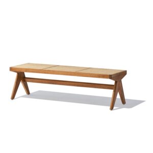 GFURN Celia Bench - Walnut & Natural Rattan