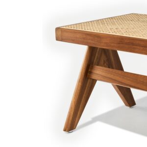 GFURN Celia Bench - Walnut & Natural Rattan