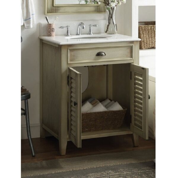 Chans Furniture CF-28323CW Abbeville 26 Inch Freestanding Cottage Style Single Bathroom Vanity in Beige