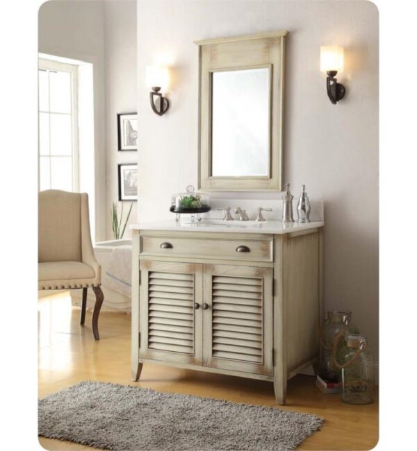 Chans Furniture CF-28324 Abbeville 36 Inch Distressed Beige Bathroom Sink Vanity