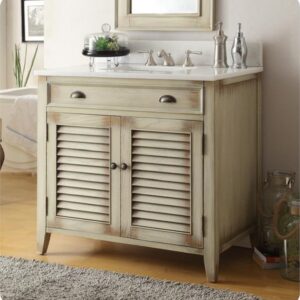 Chans Furniture CF-28324 Abbeville 36 Inch Distressed Beige Bathroom Sink Vanity