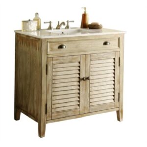 Chans Furniture CF-28324 Abbeville 36 Inch Distressed Beige Bathroom Sink Vanity