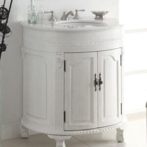 Chans Furniture CF-2869W-AW 32 Inch Benton Collection Versailles Bathroom Sink Vanity in Antique White