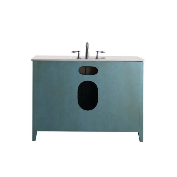 Chans Furniture ZK-28885BU 46 Inches Benton Collection Abbeville Single Sink Bathroom Vanity In Distressed Blue