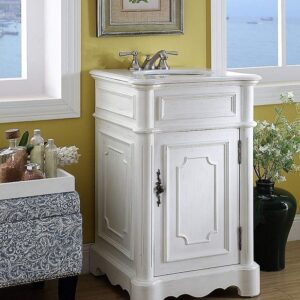 Chans Furniture CF-3006W-AW Teega 21 Inch Antique White Bathroom Sink Vanity