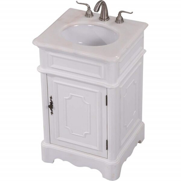 Chans Furniture CF-3006W-AW Teega 21 Inch Antique White Bathroom Sink Vanity