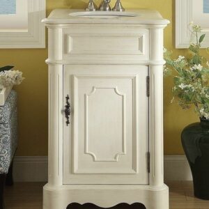 Chans Furniture CF-3006W-AW Teega 21 Inch Antique White Bathroom Sink Vanity