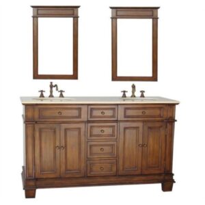 Chans Furniture CF-3048M-70 Sanford 70 Inch Brown Bathroom Double Sink Vanity