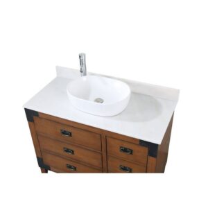 Chans Furniture CF-35542 Akira 42 Inch Bathroom Vessel Sink Vanity - Medium Brown