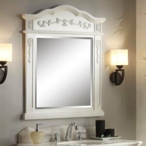 Chans Furniture CF-3882W-AW-64 Beckham 64 Inch Antique White Bathroom Double Sink Vanity