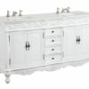 Chans Furniture CF-3882W-AW-64 Beckham 64 Inch Antique White Bathroom Double Sink Vanity