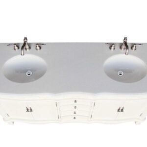 Chans Furniture CF-3882W-AW-72 Beckham 72 Inch Antique White Bathroom Double Sink Vanity