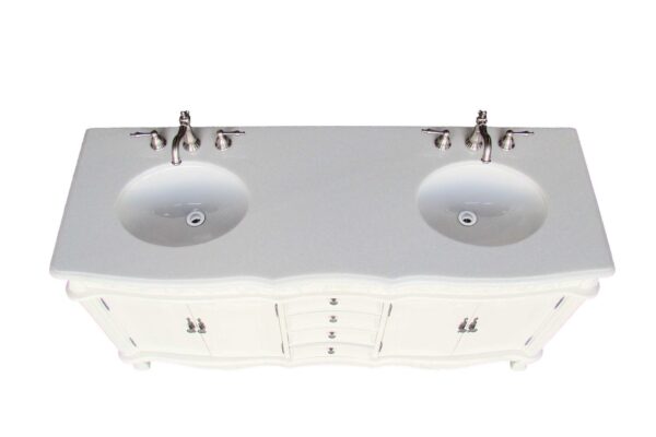 Chans Furniture CF-3882W-AW-72 Beckham 72 Inch Antique White Bathroom Double Sink Vanity