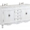 Chans Furniture CF-3882W-AW-72 Beckham 72 Inch Antique White Bathroom Double Sink Vanity