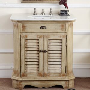 Chans Furniture CF-47524 Fairfield 32 Inch Light Distressed Beige Bathroom Sink Vanity