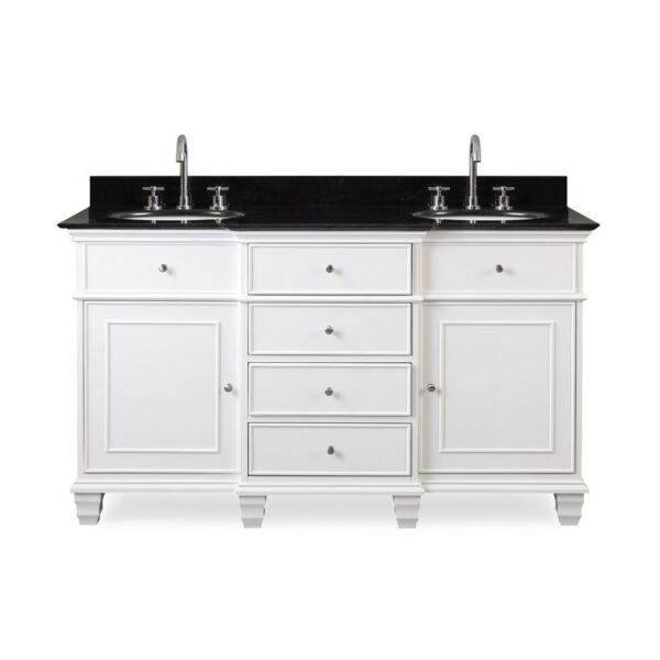 Chans Furniture GD-64601 60 Inches Comtempory Style Conduit Double Sink Single Sink Bathroom Vanity