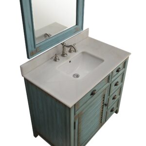 Chans Furniture CF-78887BU 38 Inch Benton Collection Distress Blue Abbeville Bathroom Sink Vanity