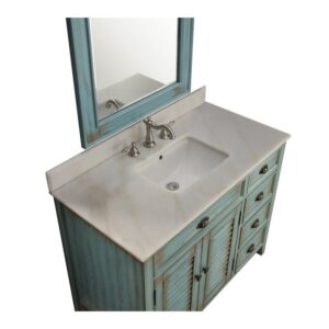 Chans Furniture CF-78888BU 42 Inches Benton Collection Abbeville Single Sink Bathroom Vanity In Distressed Blue