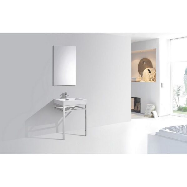 Kubebath KB CH24 Haus 24 Inch Console Single Sink Bath Vanity with White Acrylic Sink