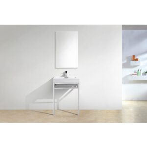 Kubebath KB CH24 Haus 24 Inch Console Single Sink Bath Vanity with White Acrylic Sink