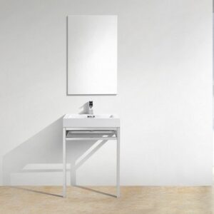 Kubebath KB CH24 Haus 24 Inch Console Single Sink Bath Vanity with White Acrylic Sink