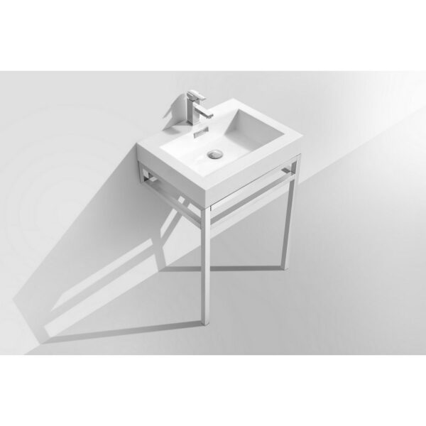 Kubebath KB CH24 Haus 24 Inch Console Single Sink Bath Vanity with White Acrylic Sink