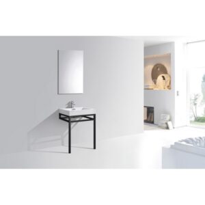 Kubebath KB CH24 Haus 24 Inch Console Single Sink Bath Vanity with White Acrylic Sink