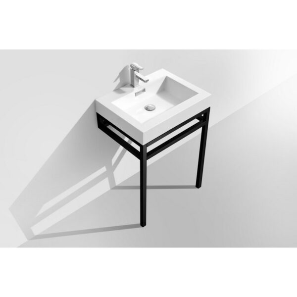 Kubebath KB CH24 Haus 24 Inch Console Single Sink Bath Vanity with White Acrylic Sink