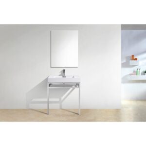 Kubebath KB CH30 Haus 30 Inch Console Single Sink Bath Vanity with White Acrylic Sink