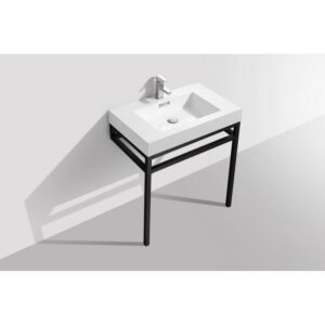 Kubebath KB CH30 Haus 30 Inch Console Single Sink Bath Vanity with White Acrylic Sink