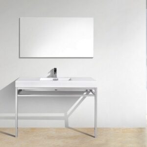 Kubebath KB CH48 Haus 48 Inch Console Single Sink Bath Vanity with White Acrylic Sink