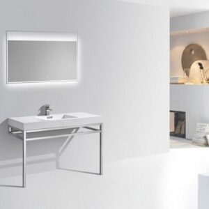 Kubebath KB CH48 Haus 48 Inch Console Single Sink Bath Vanity with White Acrylic Sink