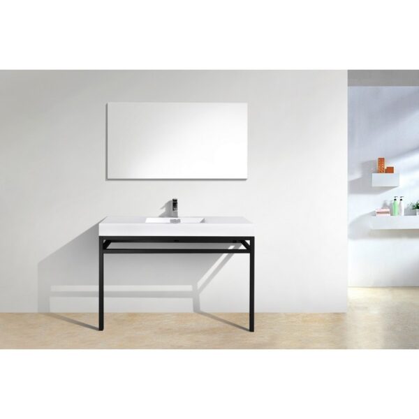 Kubebath KB CH48 Haus 48 Inch Console Single Sink Bath Vanity with White Acrylic Sink