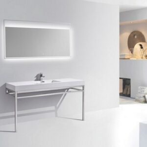 Kubebath KB CH60S Haus 60 Inch Console Single Sink Bath Vanity with White Acrylic Sink