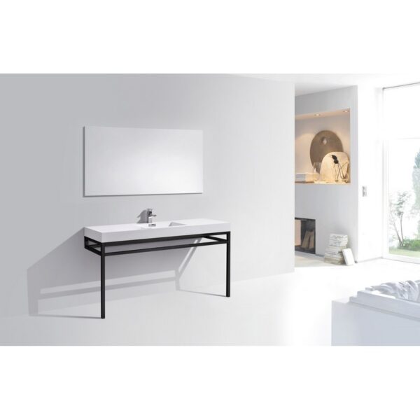 Kubebath KB CH60S Haus 60 Inch Console Single Sink Bath Vanity with White Acrylic Sink