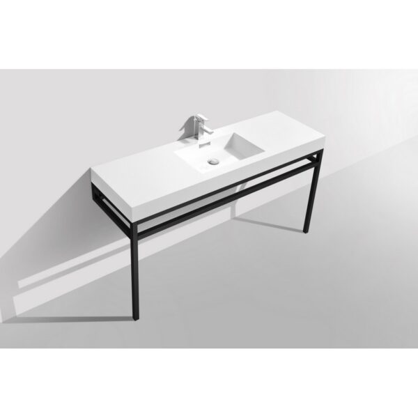 Kubebath KB CH60S Haus 60 Inch Console Single Sink Bath Vanity with White Acrylic Sink