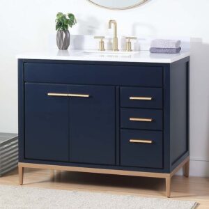 Chans Furniture TB-9888NB-V42 42 Inch Beatrice Bathroom Sink Vanity in Navy Blue