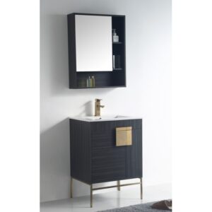 Chans Furniture CL-102DG-24ZI 24 Inches Tennant Brand Kuro Minimalistic Bathroom Vanity In Dawn Gray