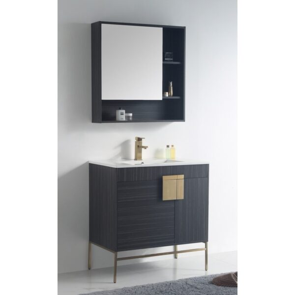 Chans Furniture CL-102DG-32ZI 32 Inches Tennant Brand Kuro Minimalistic Bathroom Vanity In Dawn Gray