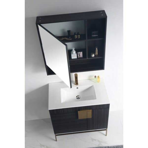 Chans Furniture CL-102DG-32ZI 32 Inches Tennant Brand Kuro Minimalistic Bathroom Vanity In Dawn Gray