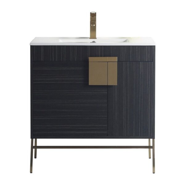 Chans Furniture CL-102DG-32ZI 32 Inches Tennant Brand Kuro Minimalistic Bathroom Vanity In Dawn Gray