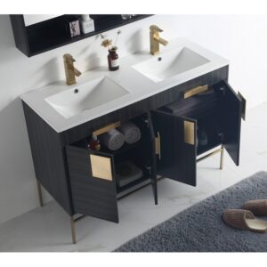 Chans Furniture CL-102DG-47QD 47 Inch Tennant Brand Kuro Minimalistic Dawn Gray Double Bathroom Vanity