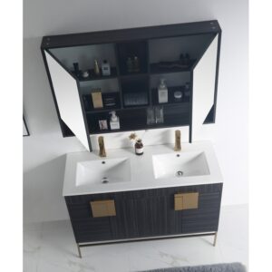 Chans Furniture CL-102DG-47QD 47 Inch Tennant Brand Kuro Minimalistic Dawn Gray Double Bathroom Vanity