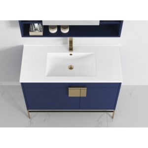 Chans Furniture CL-108NB -40ZI 40 Inches Tennant Brand Kuro Minimalistic Bathroom Vanity In White