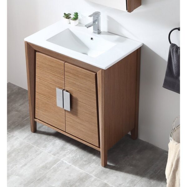 Chans Furniture CL-22WV30-ZI 30 Inches Tennant Brand Larvotto Contemporary Bathroom Vanity In Light Wheat