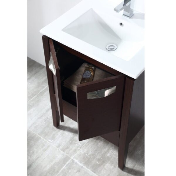 Chans Furniture CL-409WE24-ZI 24 Inch Tennant Brand Adagio Wenge Bathroom Sink Vanity in Espresso